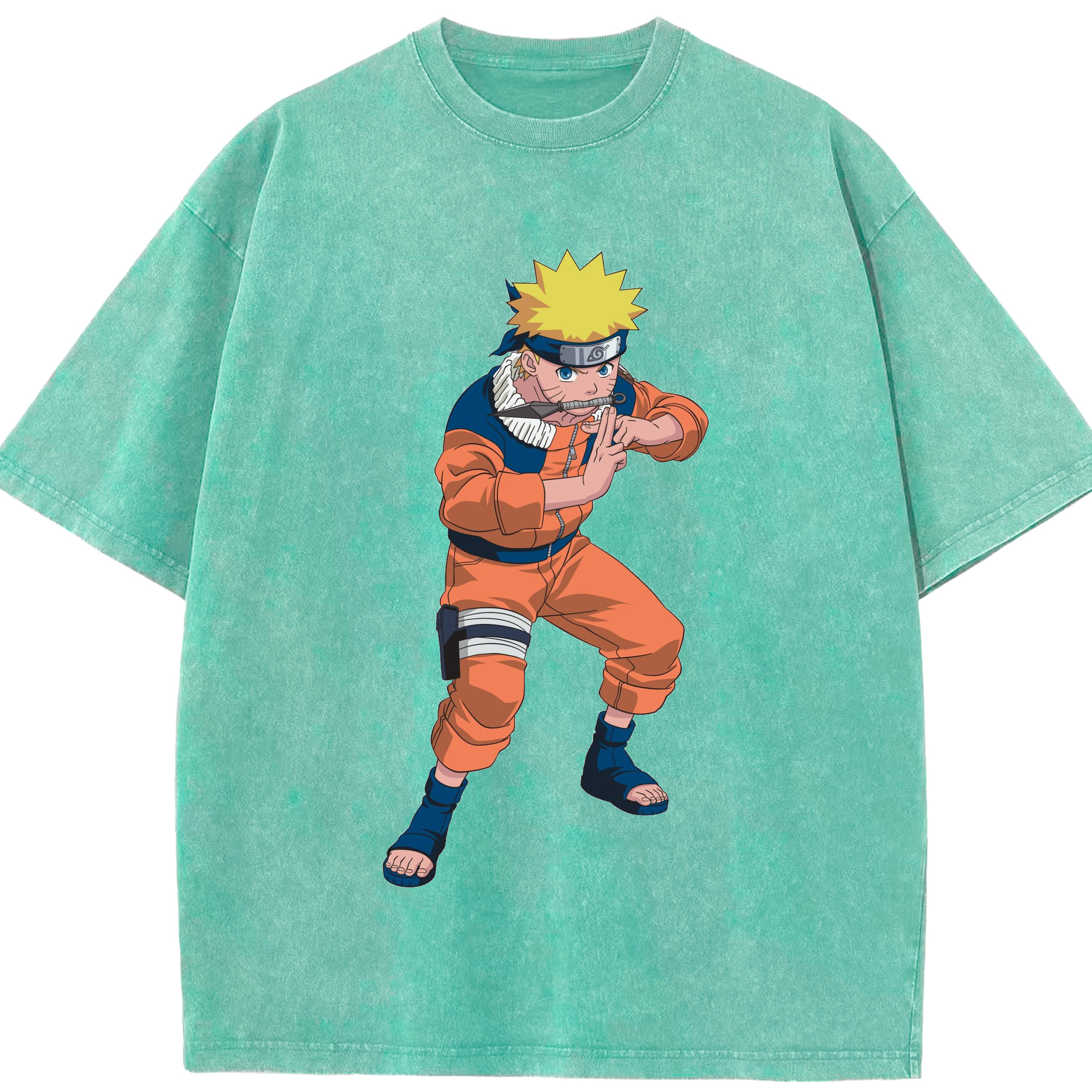 （画像用） NARUTO -ナルト- うずまき ナルト Uzumaki Naruto 綿100% ヴィンテージ風 半袖Tシャツ（フロントプリント）